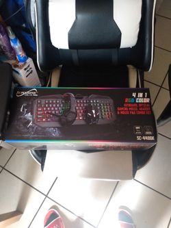41 RGB Color Keyboard Optical Gaming Mouse Headset And Mouse Pad Combo Kit