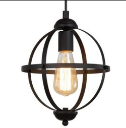 LNC Resplender 1-Light 9.5" Black Industrial Globe Pendant Light Fixtures