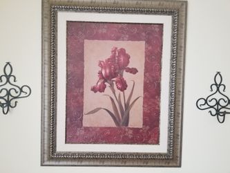 Iris Framed Wall picture hanging