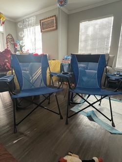 blue outing chairs