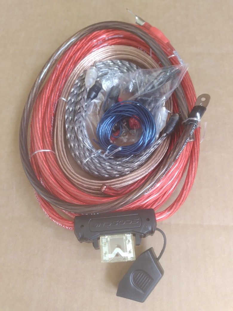 SCOSCHE 4 AWG OFC/ CCA HYBRID CAR AMP INSTALL WIRE KIT 80A MAXI FUSE ( BRAND NEW PRICE IS LOWEST SHIPPING AVAILABLE )