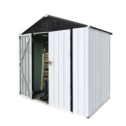6x4 Ft Outdoor storage sheds Apex roof White+Black