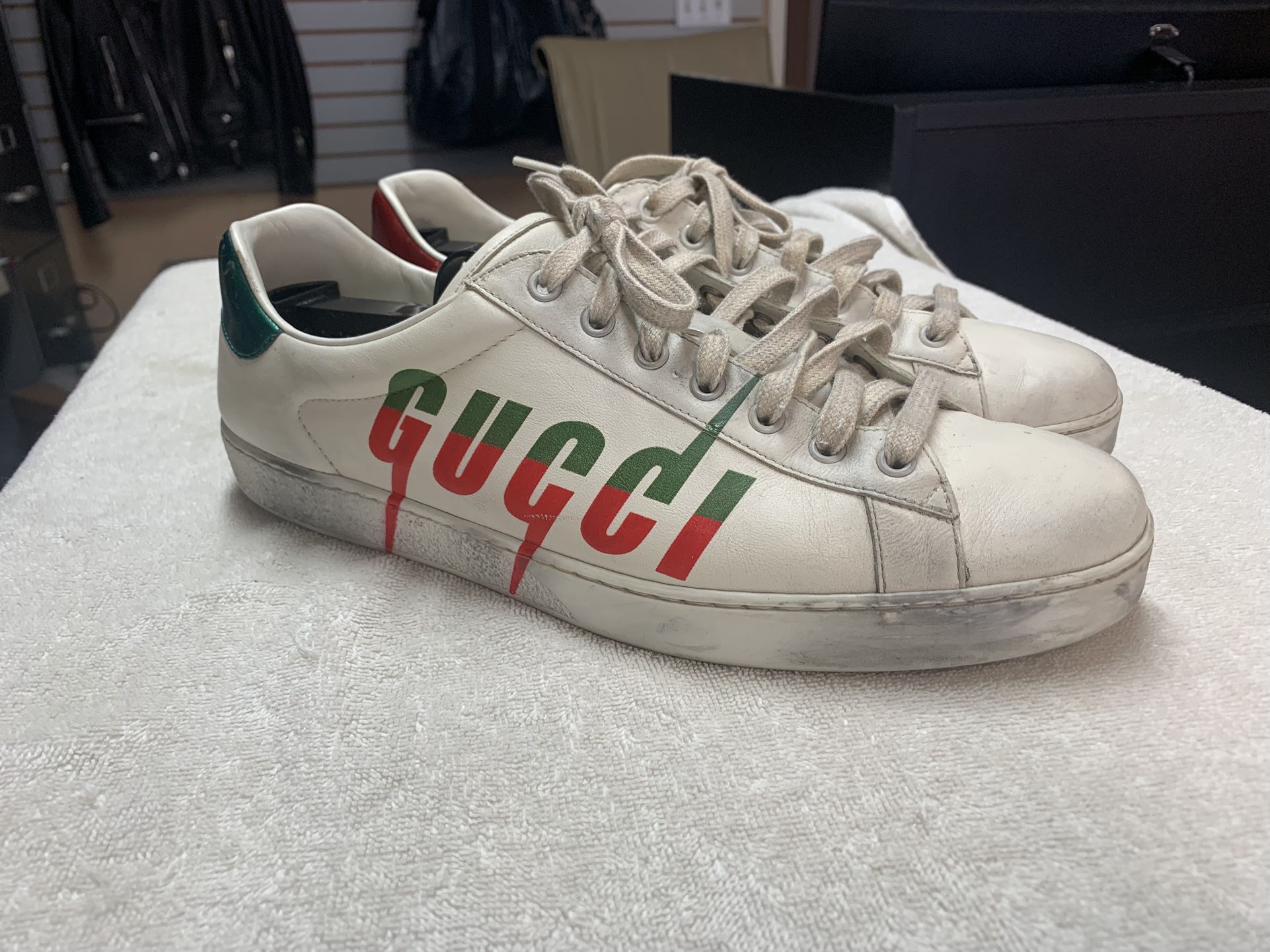 Gucci Ace Blade White Sneakers (Size 11.5)