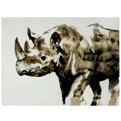 Rhino Water Color Style Print with Frame
