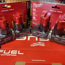 MILWAUKEE M12 BATTERIES 3.0  $70 Each Pack  