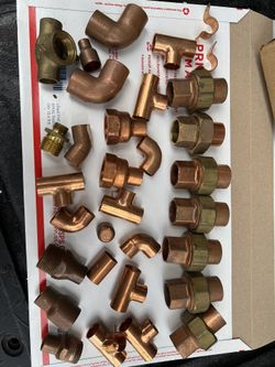Copper Fittings 1/2 & 3/4” Unions Adapters Valve Tees Elbows $65 Cash