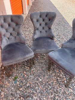 Velvet Grey Upholstery Chairs