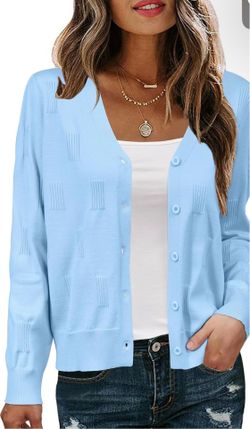 Textured Button-Down Cardigan