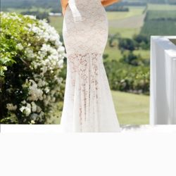 Womans White Lace Dress Size S