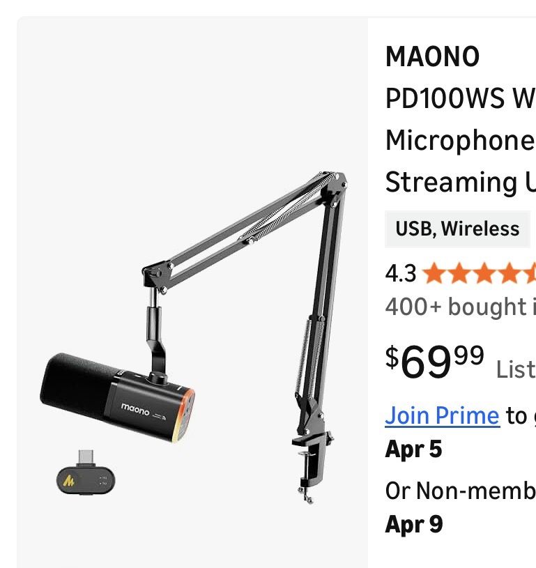 MAONO PD100WS Wireless Gaming Microphone