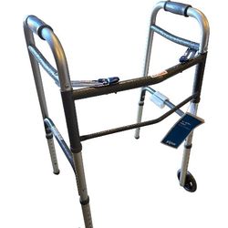 2 Button Foldable Walker With 2 Wheels 