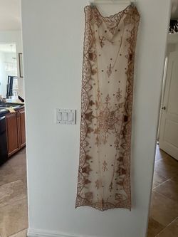 Embroidered Beaded Lace Table Runner