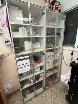 2 Glass Storage Cabinet