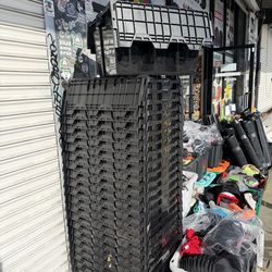 12 gallons black storage containers $6 each heavy duty