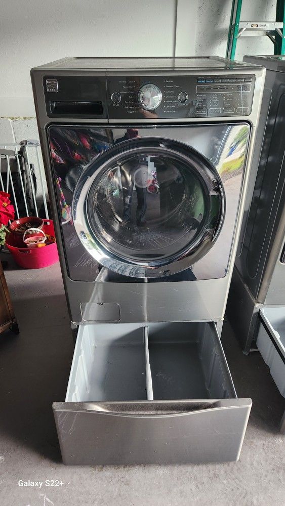 Kenmore Elite Washer & Dryer Set with Stacker Storage Drawers