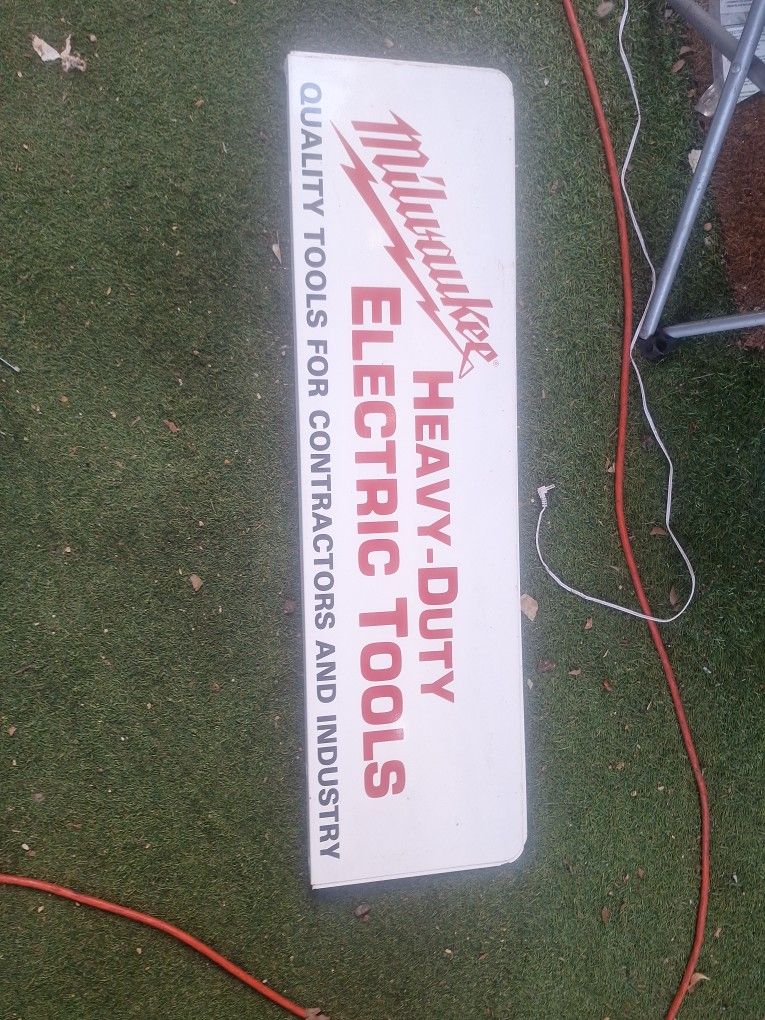 3 Milwaukee tool signs steel