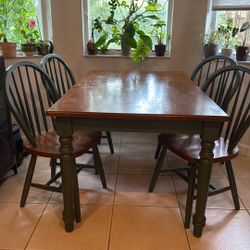Dining Table w/4 Chairs - All Wood