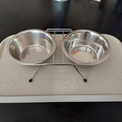Dog/Cat Bowls With Mat