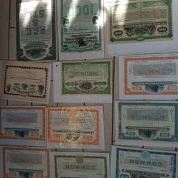 Railroad Memorabilia Shares From Railroad Companies Throughout The United States Different Companies Different Shares