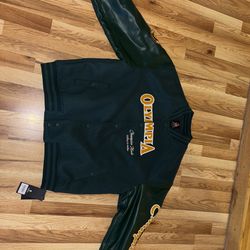 OLYMPIA CHAMPIONSHIP VARSITY JACKET IN 3XL- green and gold