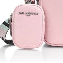 Elegant light pink pouch Karl Lagerfeld