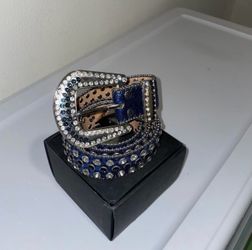 Blue Rhinestone Belt