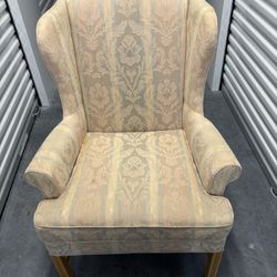 Wideback Armchair with Wooden Legs