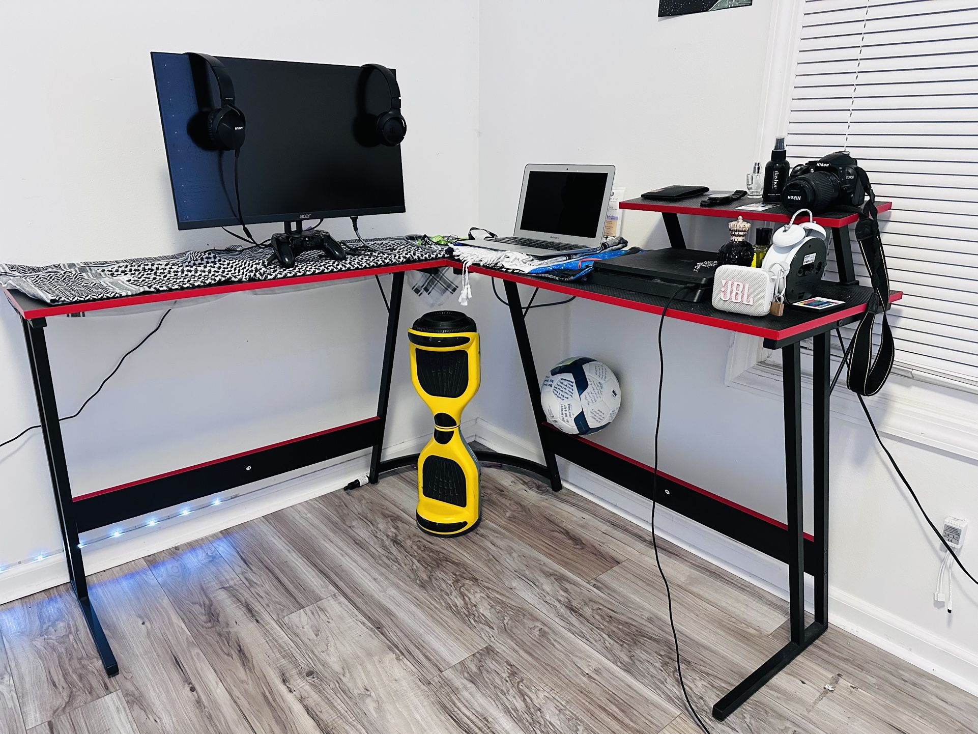 Game + Study Table Black And Red
