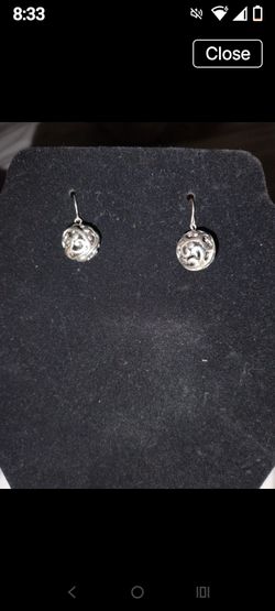 silver ball earrings