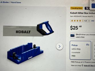 NEW Kobalt Miter Box and Back Saw Set