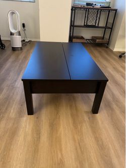 Modern Black Lift-Top Coffee Table with Hidden Storage