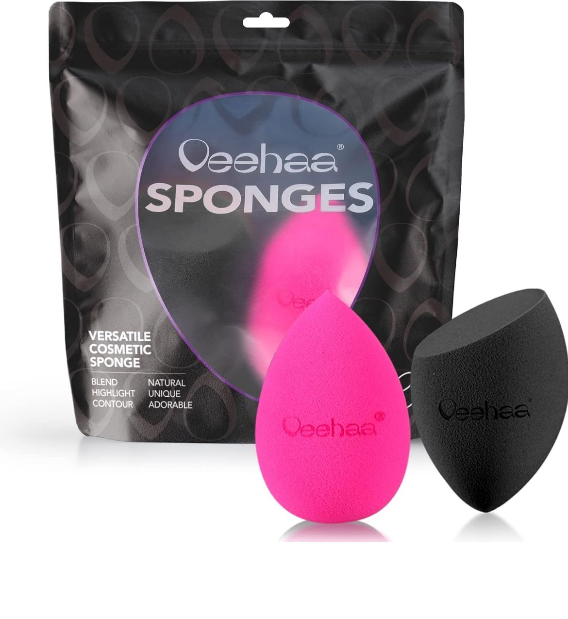 2PCS Makeup Sponge Set, Latex Free Makeup Blender for foundation, Makeup Sponges egg shaped, Makeup Sponges for all areas. Brand new. Ne
