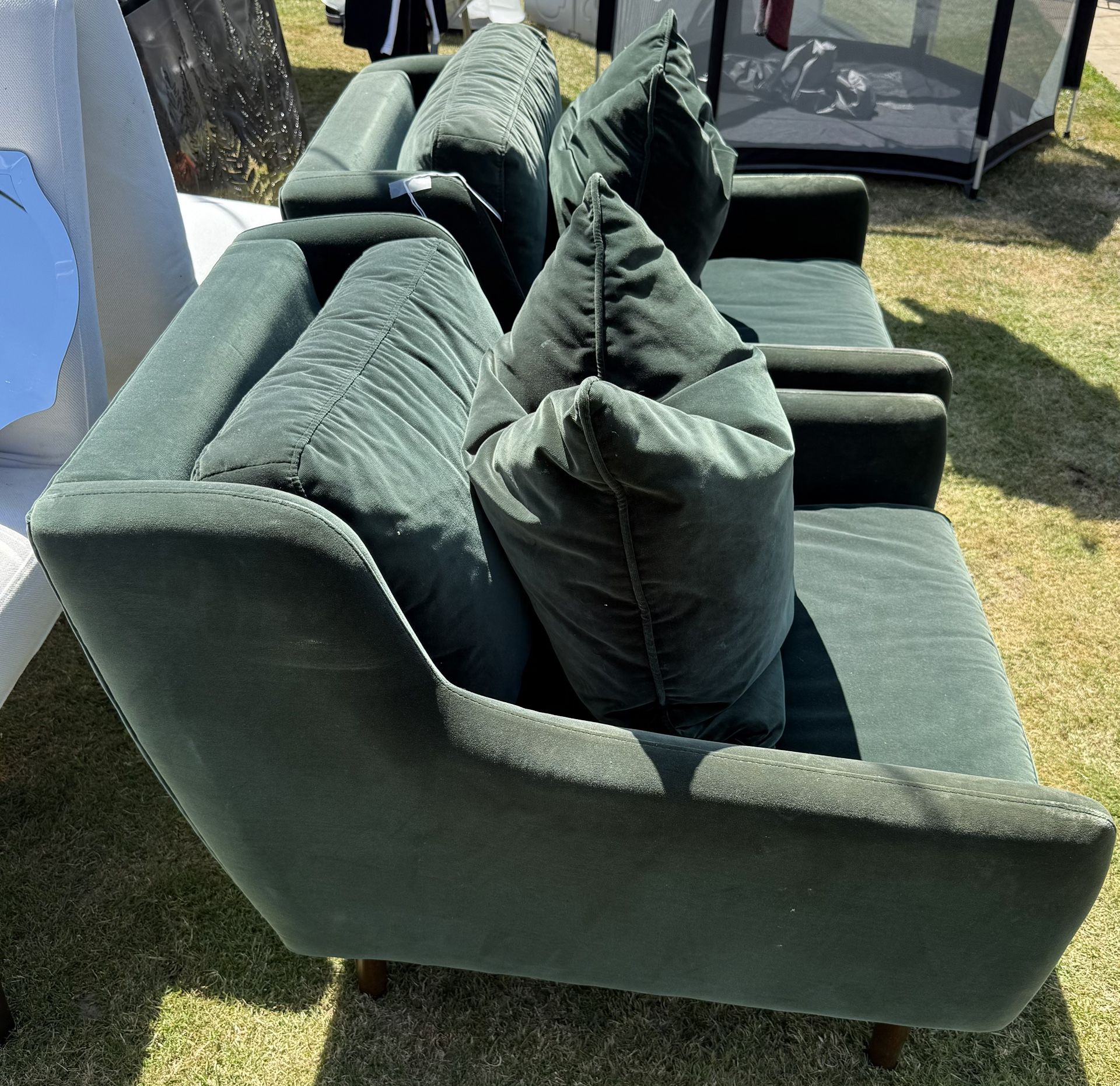2 Article velvet green Chairs