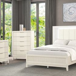 Brand New Antique White 4pc Queen Bedroom Set 