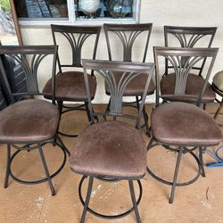 Brown Weathered Leather Swivel Chair