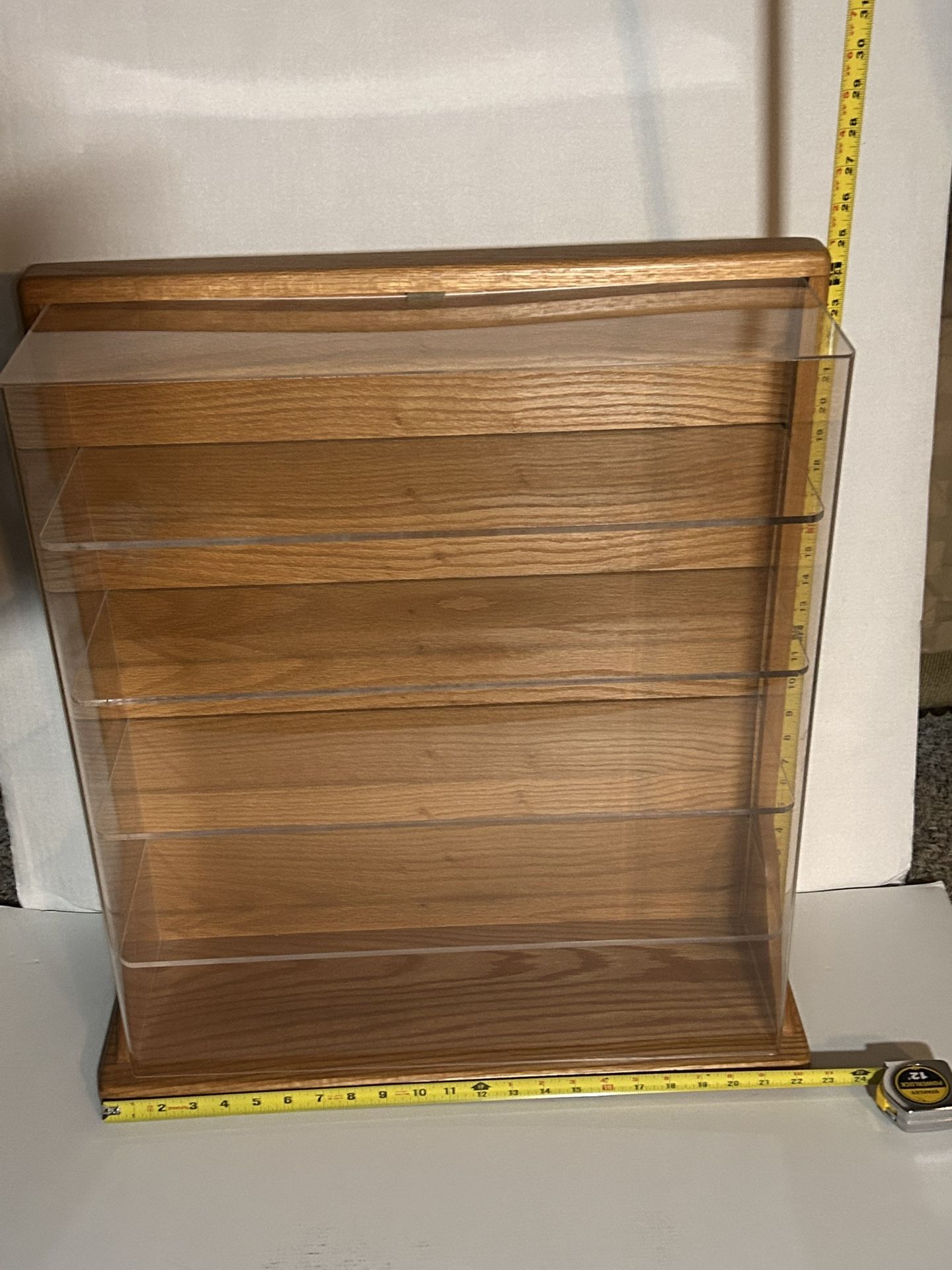 Rare- Display Case Oak and Acrylic