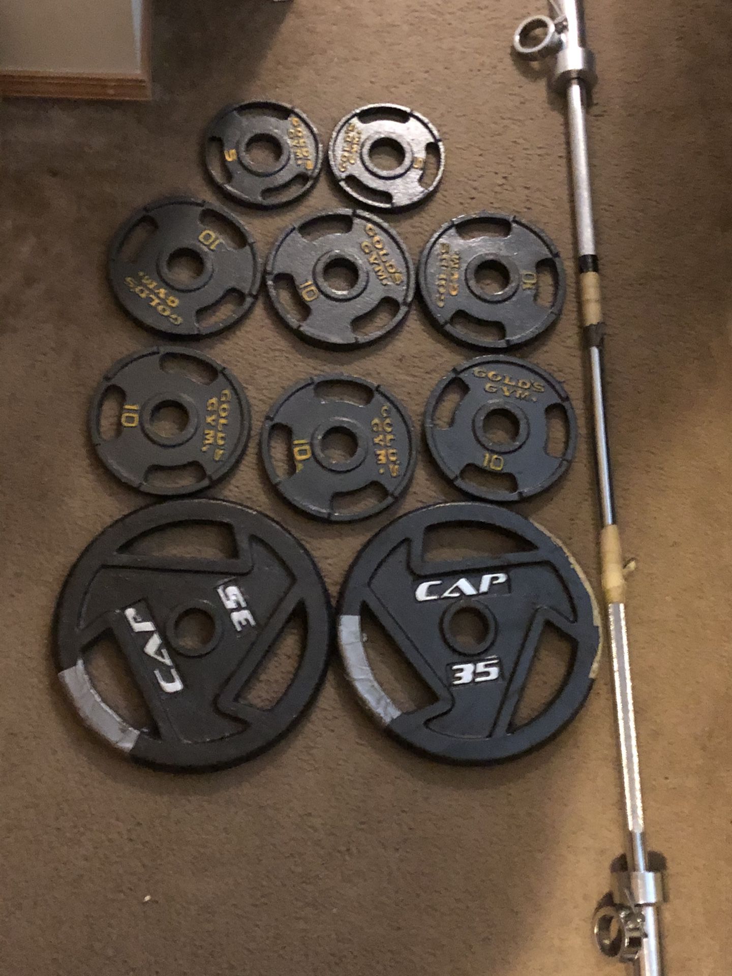 Olympic weight plates & Olympic barbell set