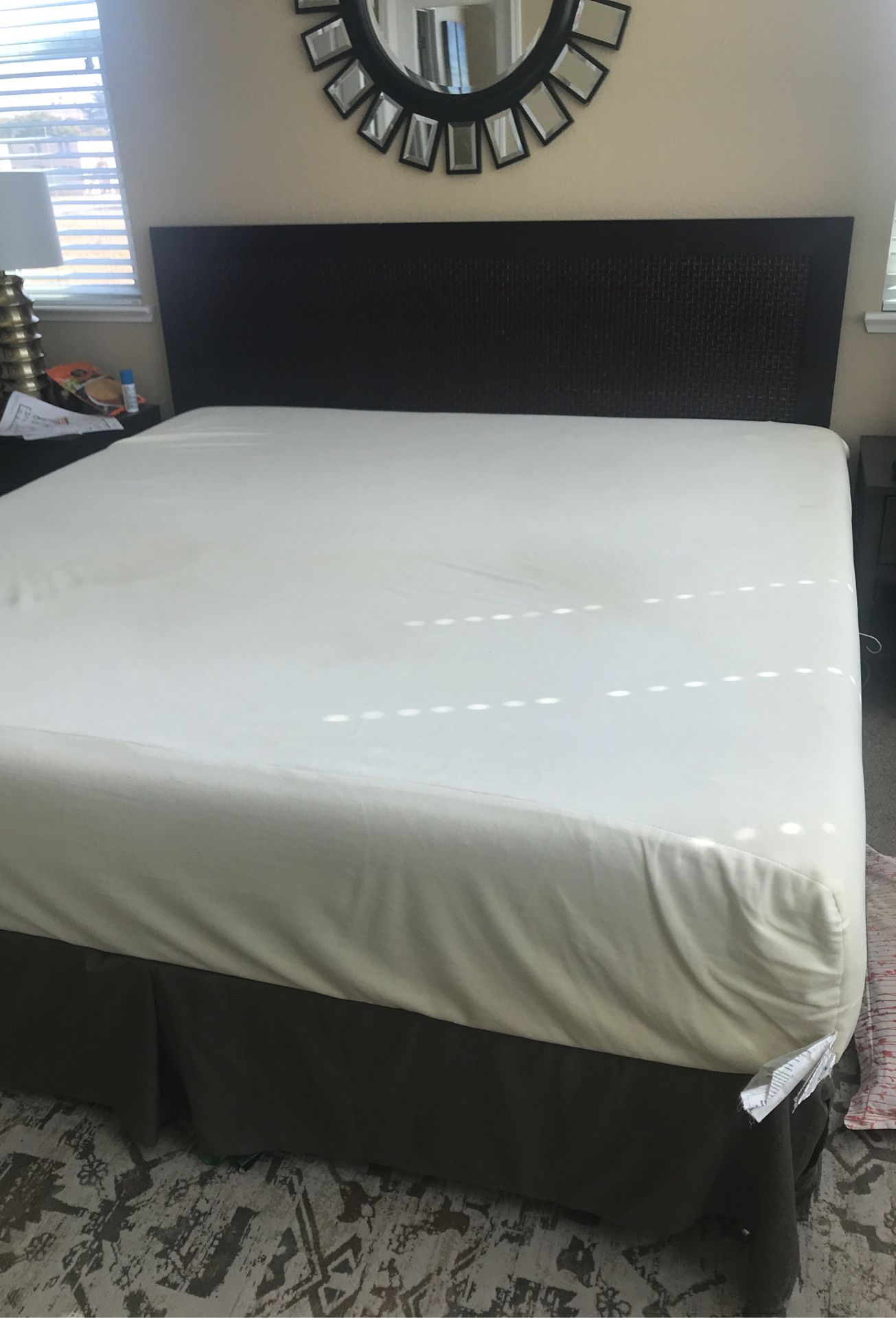 King memory foam mattress with box spring and metal frame