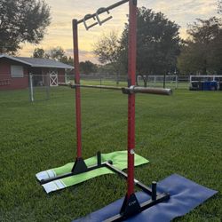 Power Tower Squat And Pull-up Rack With Gym Handles And 7’ Olympic Bar