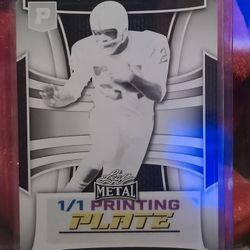 2025 Lenny Moore Leaf metal pristine collection black plate 1/1 | Card# BA-LM2 Base Auto | Unautographed.