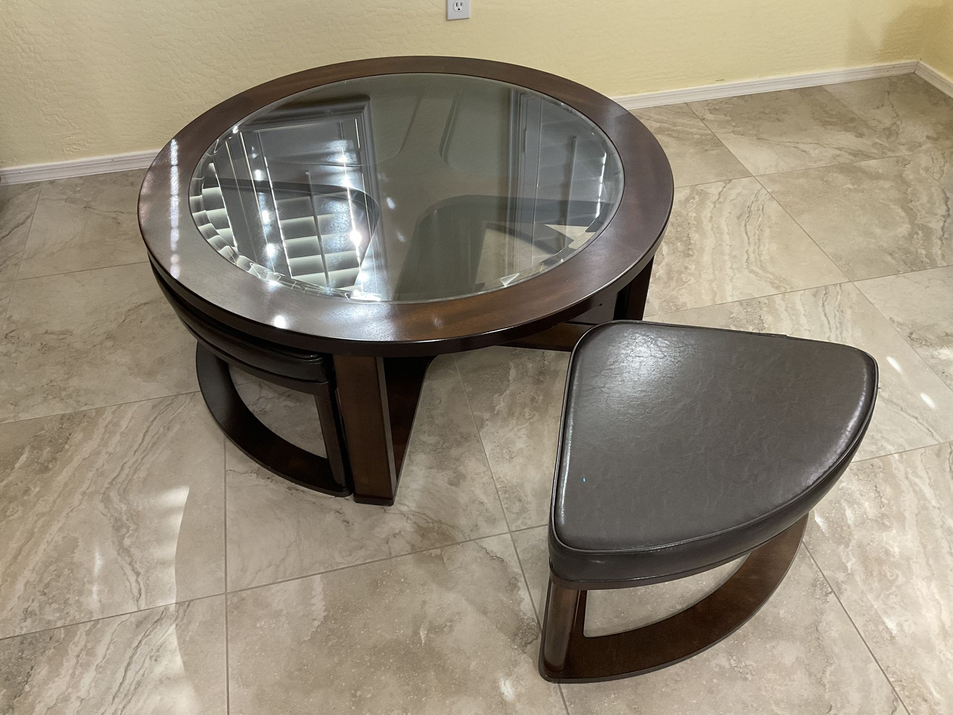 Ashley Cocktail Table W/ 4 Padded Seats