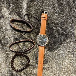 Watch And  Bracelet Set  (simple Inexpensive Set)