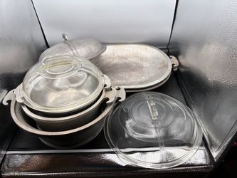 Guardian Service Cookware vintage 3 pots 2 glass lids plus