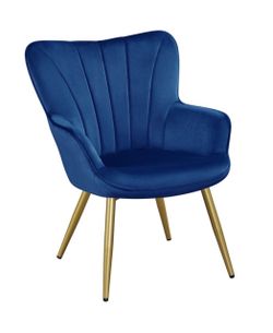 Blue velvet accent chair