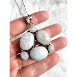 Moonstone Multi-stone Pendant Necklace