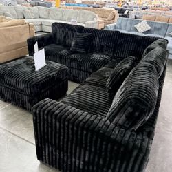 New Black Sectional 