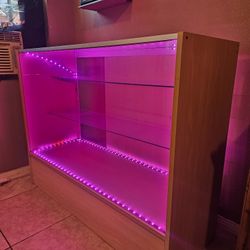 Counter Glass Shelf With LED Lights