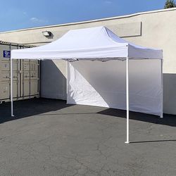 (Brand New) $145 Heavy-Duty Canopy 10x15 FT with (1) Sidewall, Ez Popup Outdoor Party Tent (2 colors) 