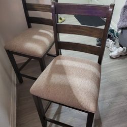 Ashley Furniture Wooden Bar Stools (2)