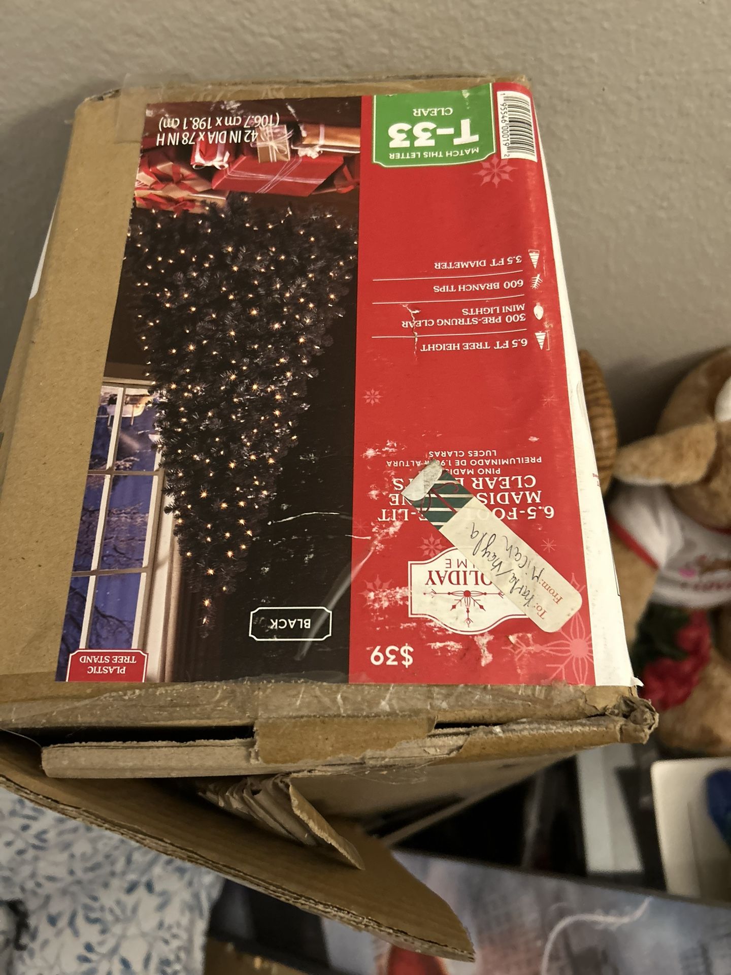 Black Prelit Christmas Tree